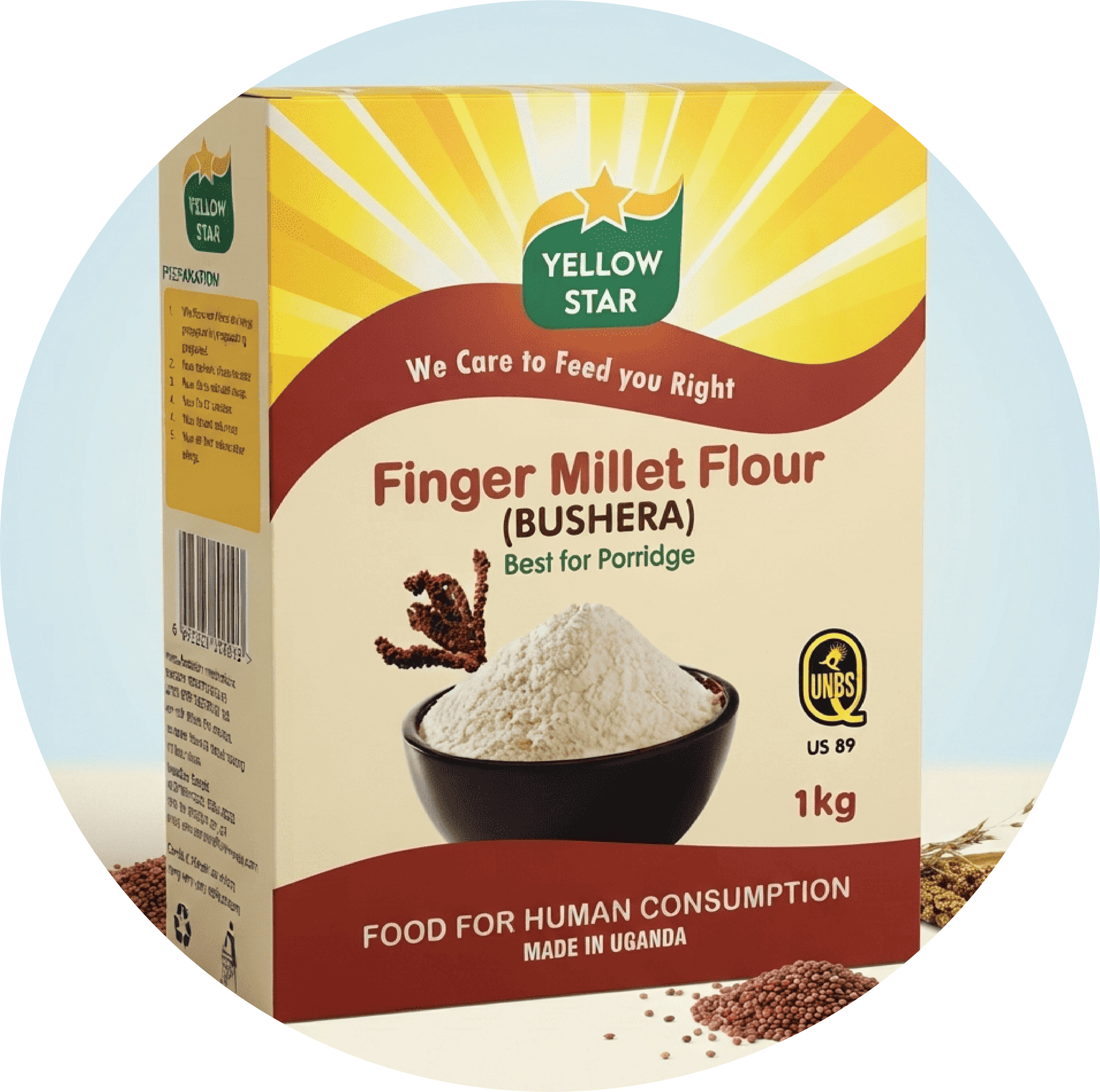 Yellow Star Finger Millet Flour Bushera 1kg